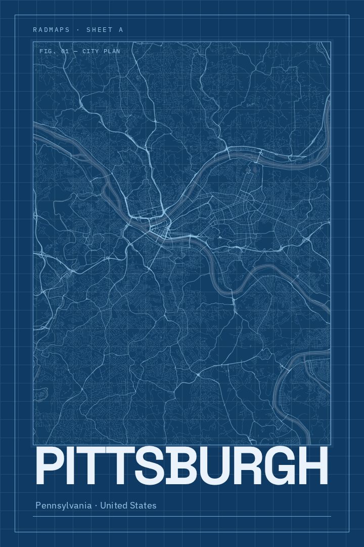 Pittsburgh map poster