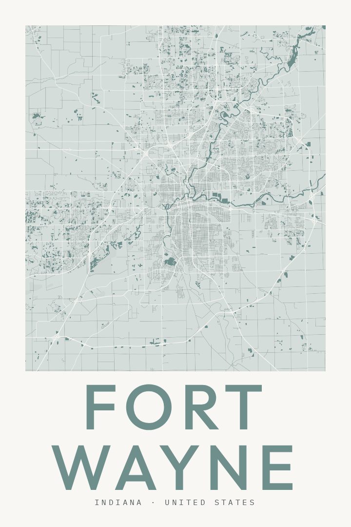 Fort Wayne map poster