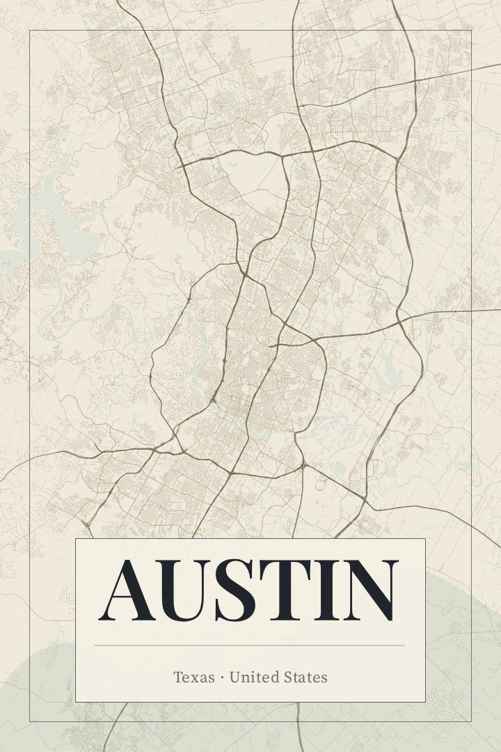 Austin map poster