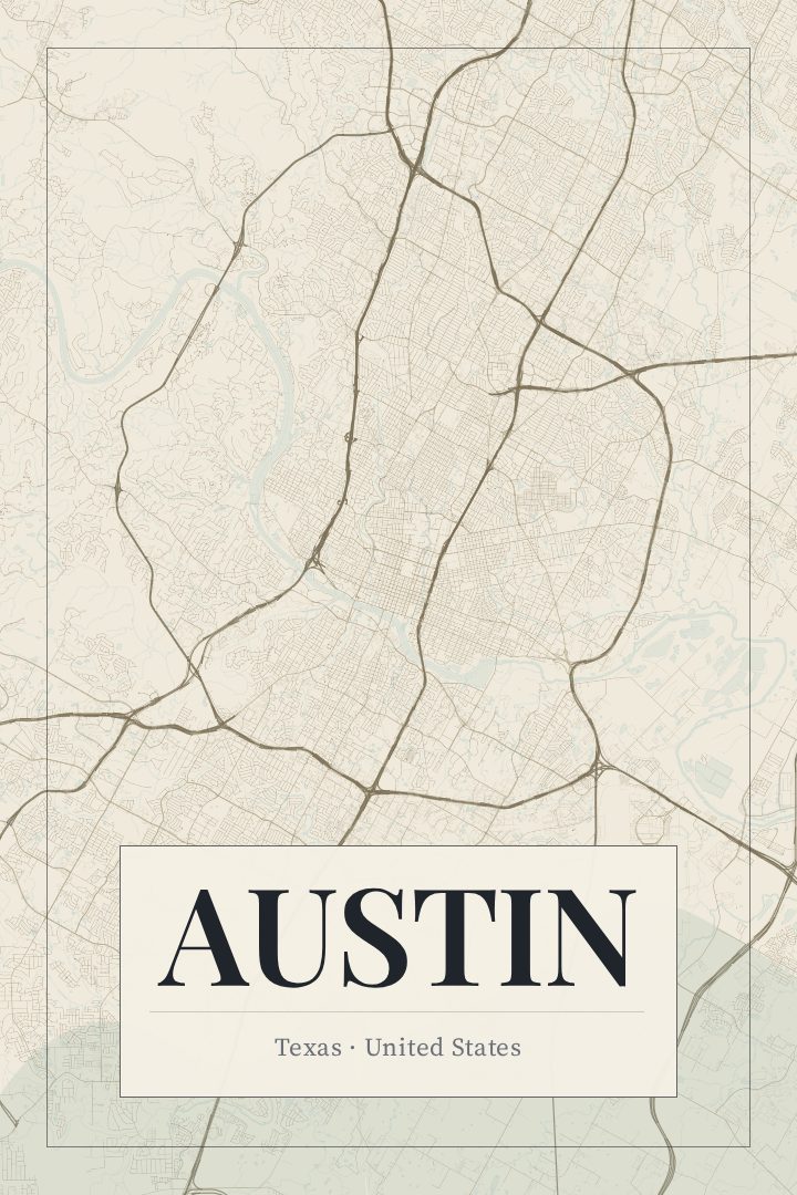 Austin map poster