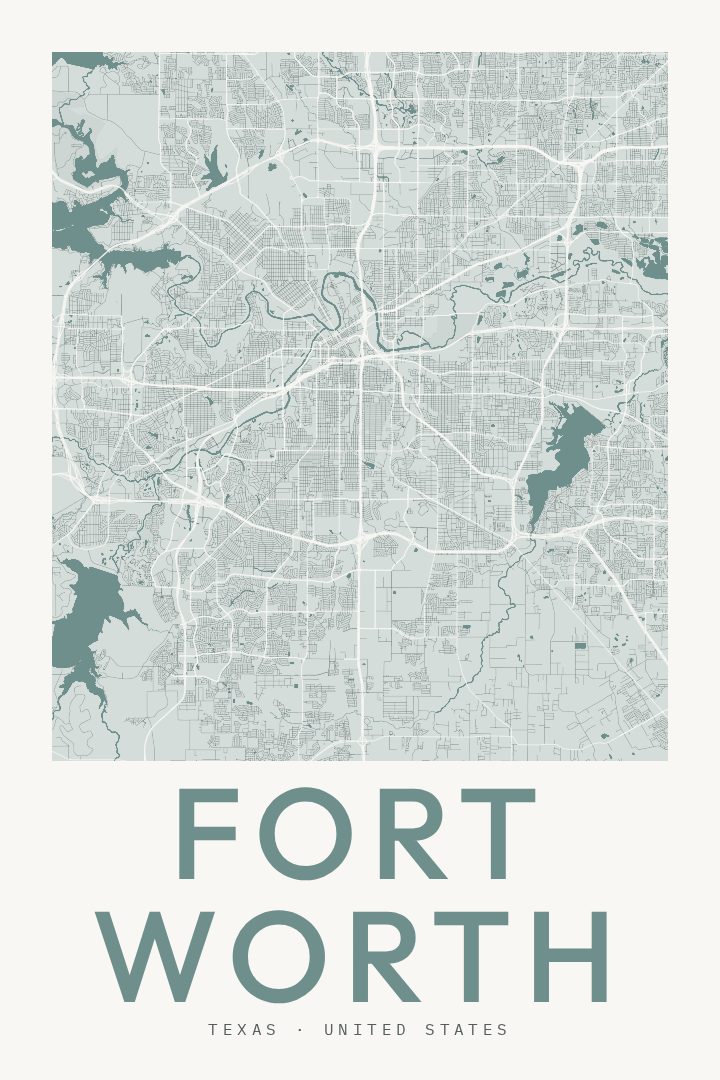 Fort Worth map poster