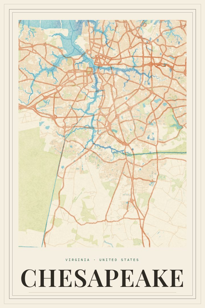 Chesapeake map poster