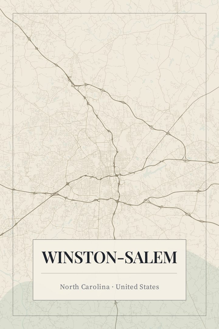 Winston-Salem map poster