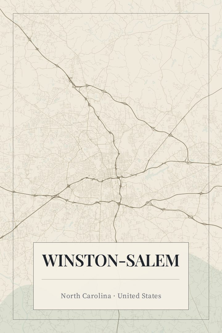 Winston-Salem map poster