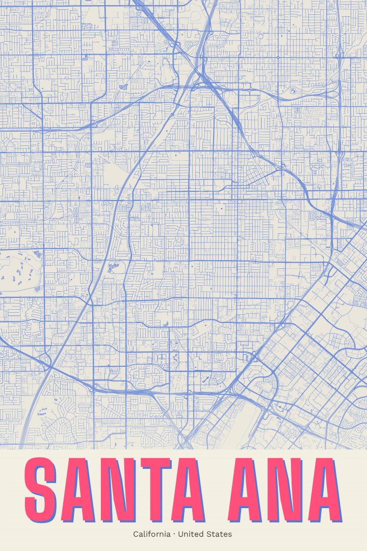 Santa Ana map poster