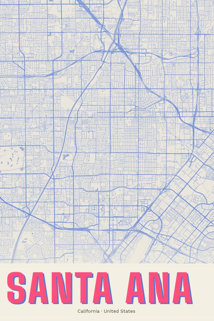 Santa Ana map poster