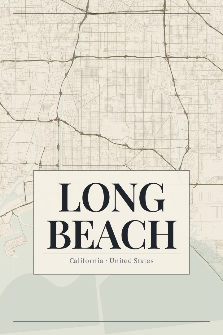 Long Beach map poster