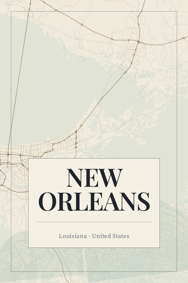New Orleans map poster
