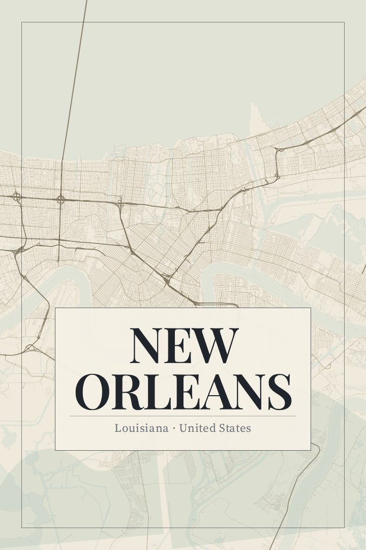 New Orleans map poster