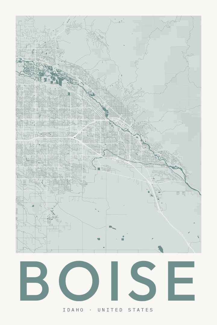 Boise map poster