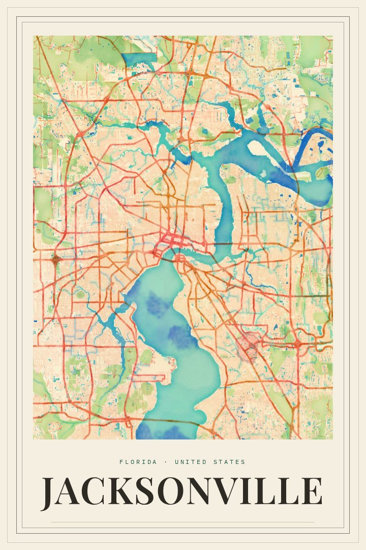 Jacksonville map poster