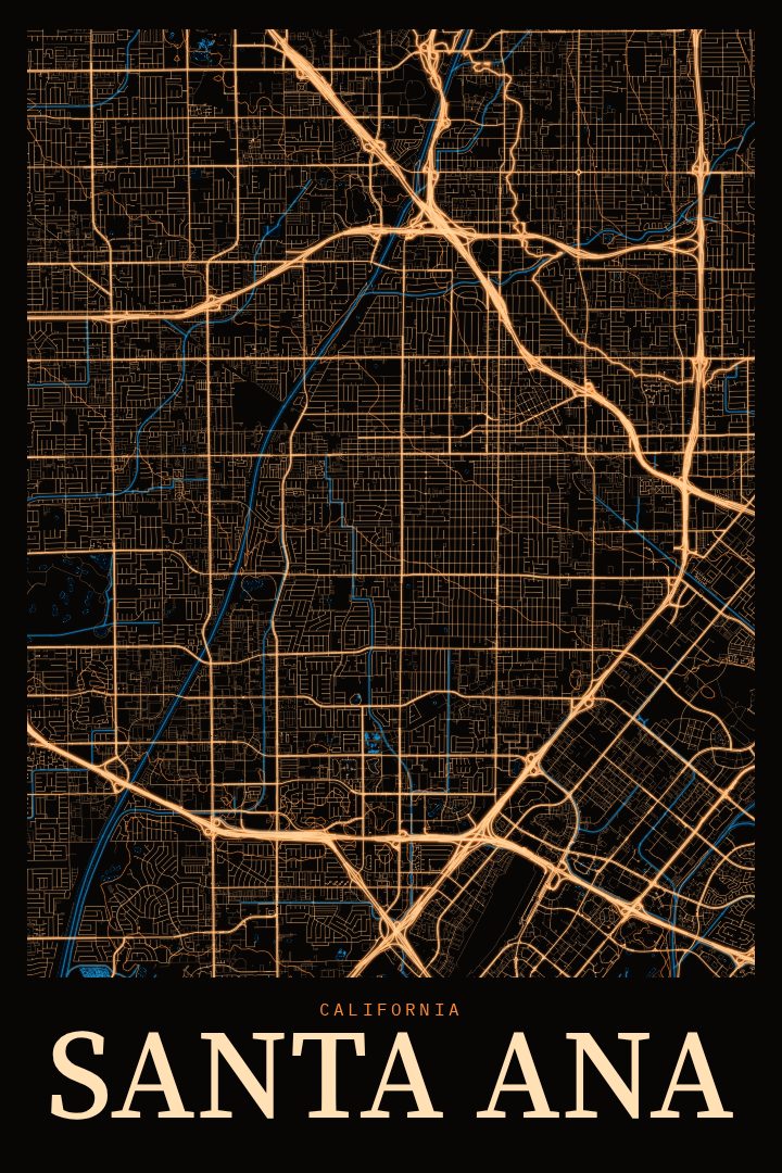 Santa Ana map poster
