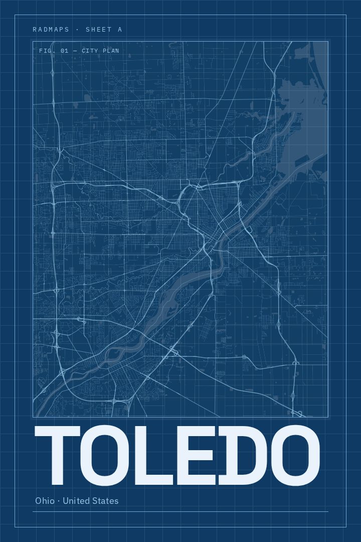 Toledo map poster
