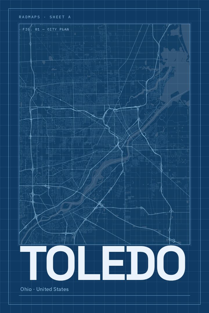 Toledo map poster