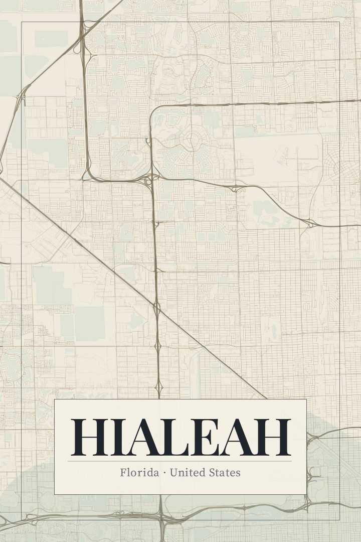Hialeah map poster