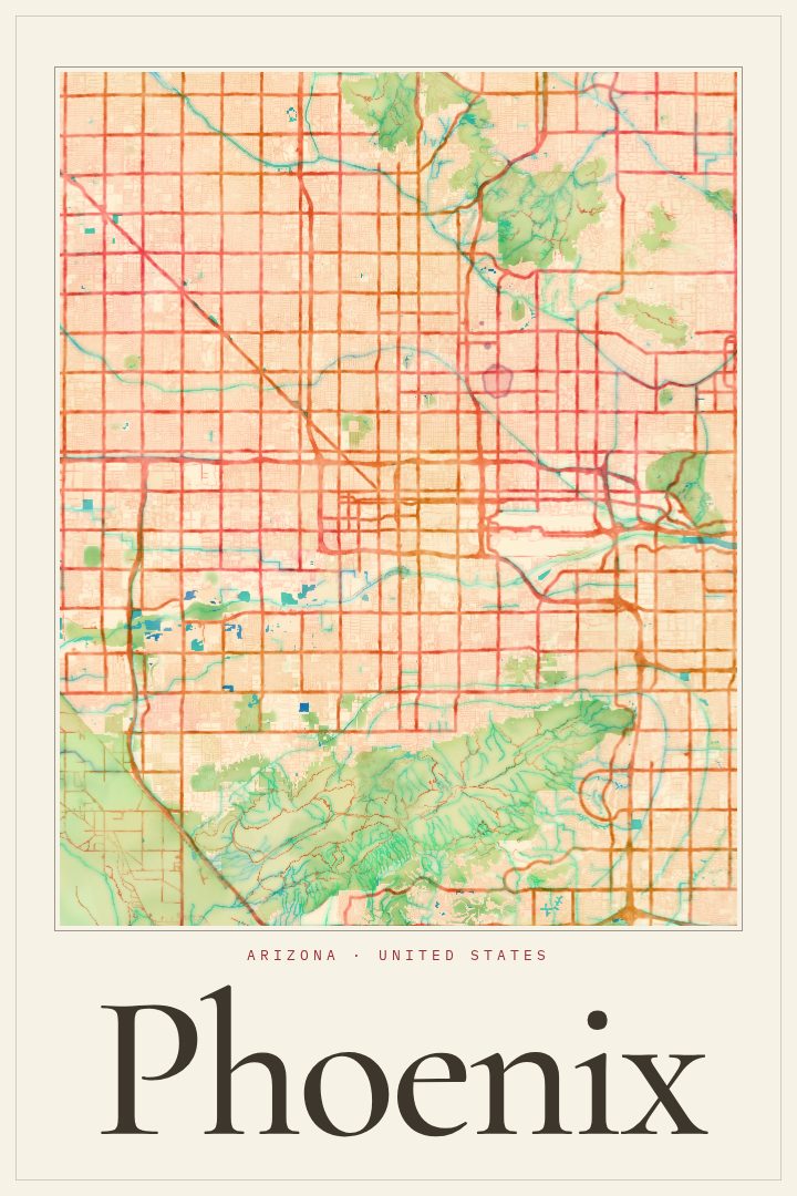 Phoenix map poster