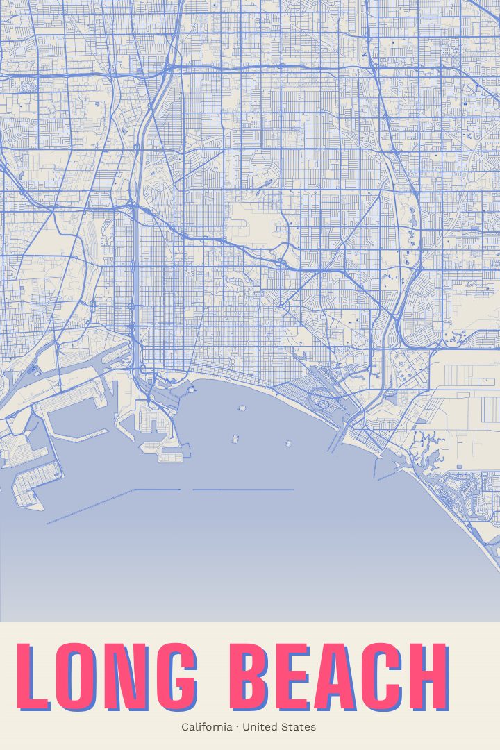 Long Beach map poster