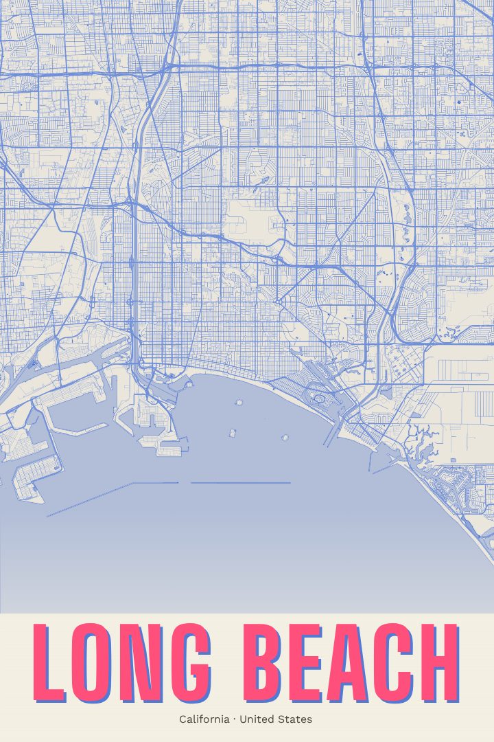 Long Beach map poster