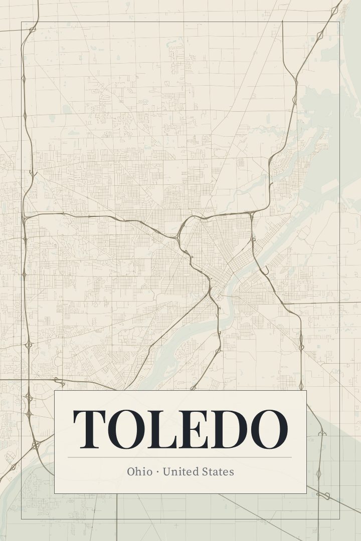 Toledo map poster
