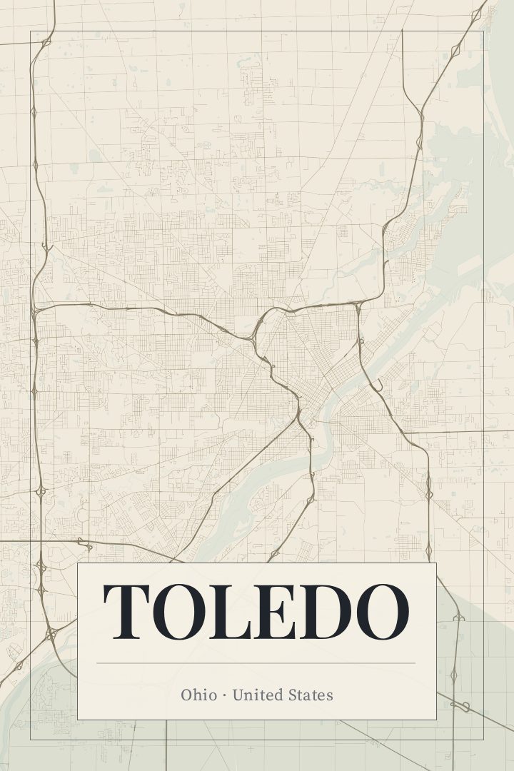 Toledo map poster