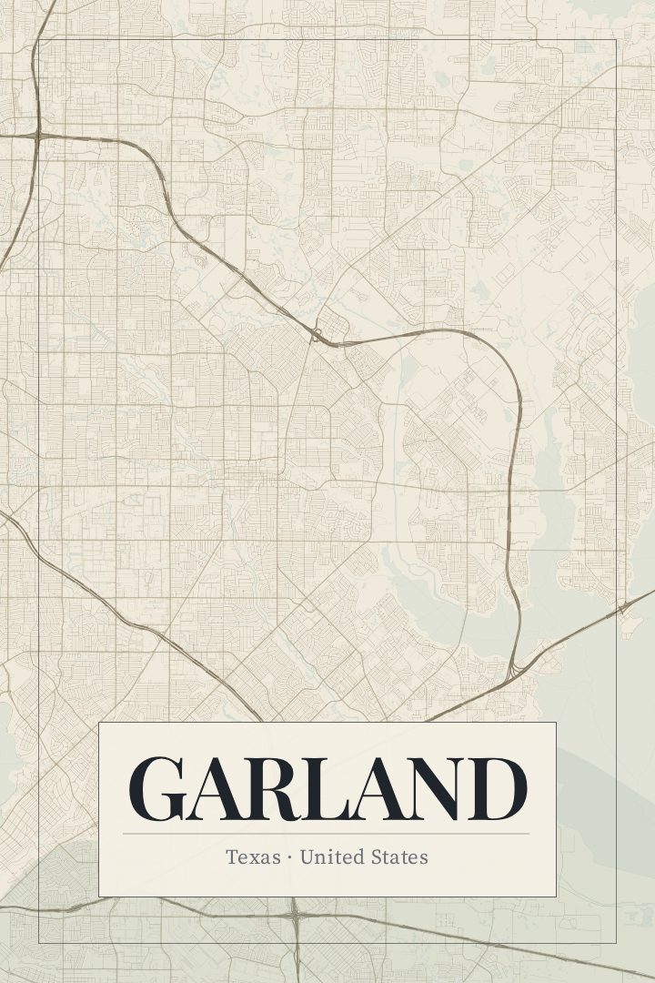 Garland map poster