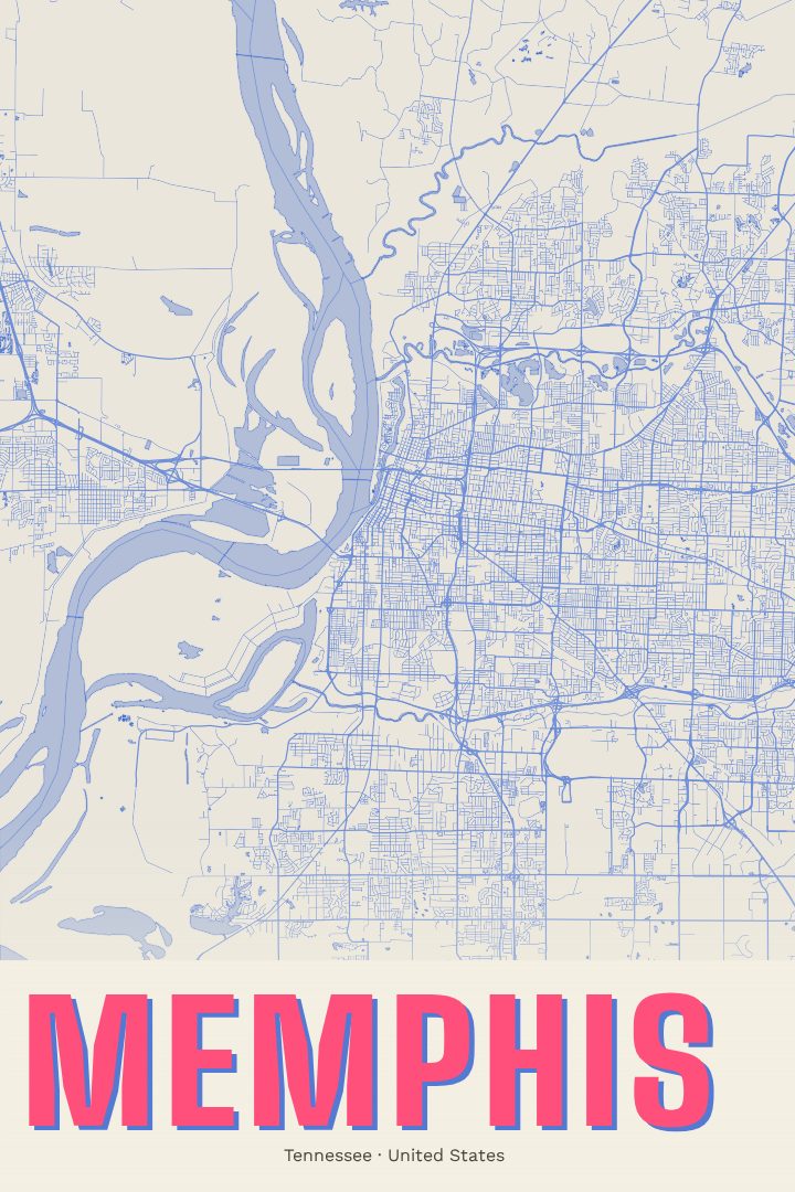 Memphis map poster