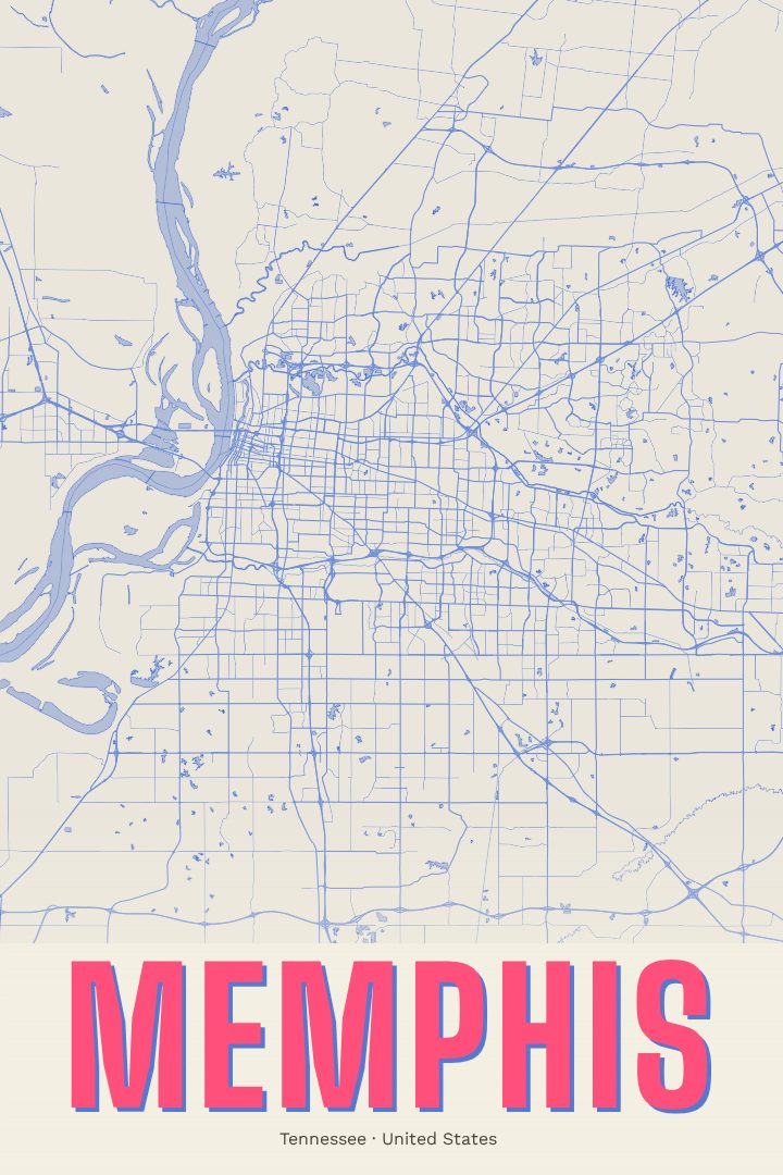 Memphis map poster