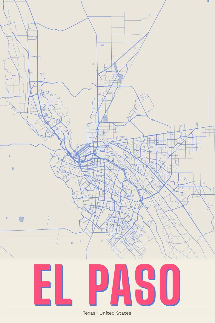 El Paso map poster