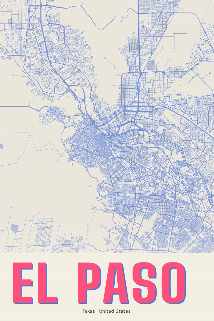 El Paso map poster