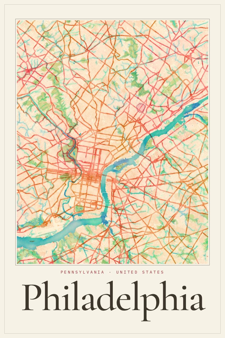 Philadelphia map poster