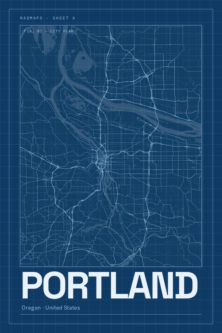 Portland map poster