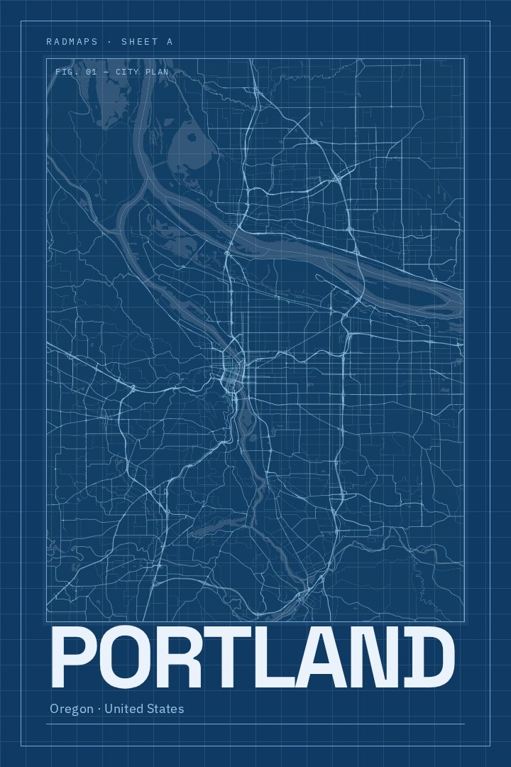 Portland map poster