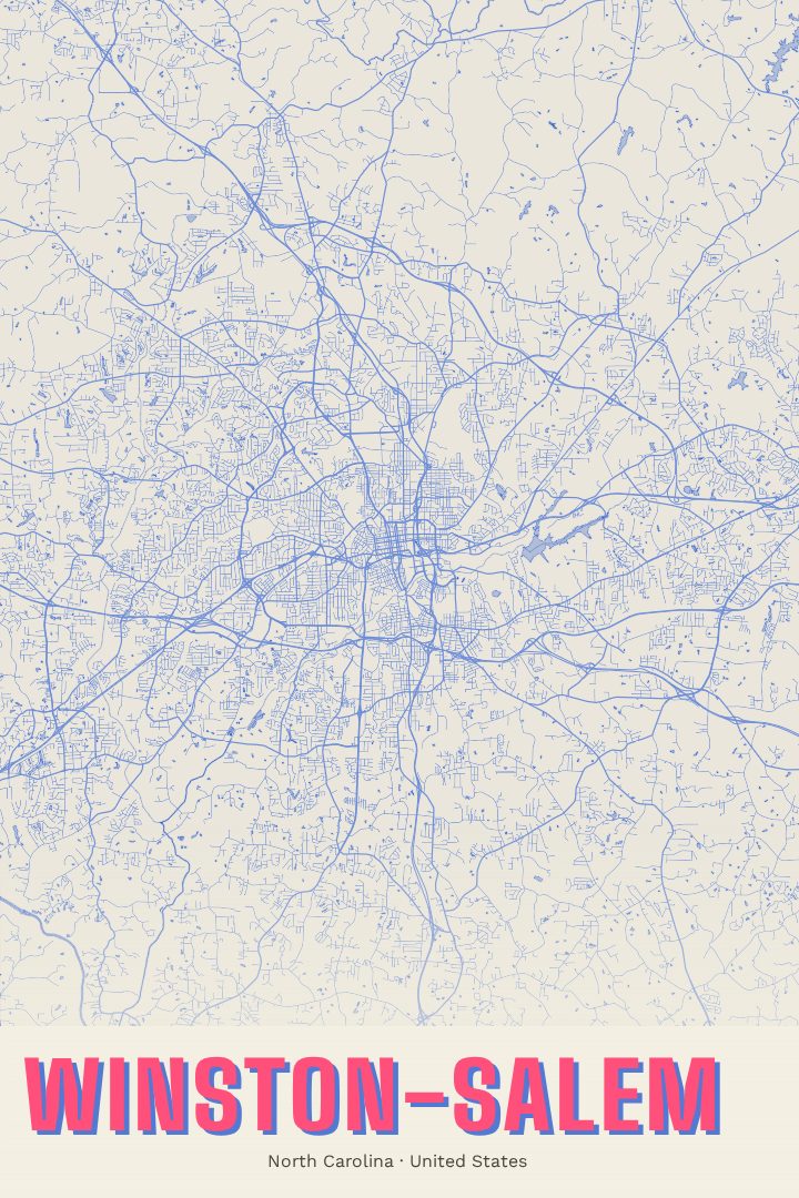 Winston-Salem map poster