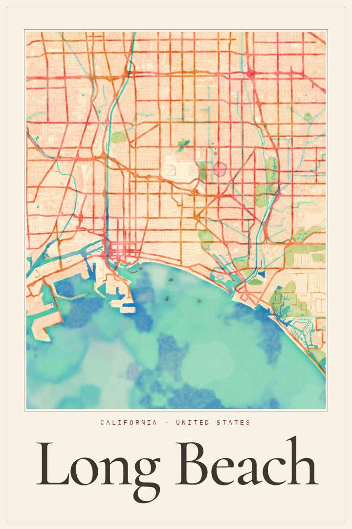 Long Beach map poster