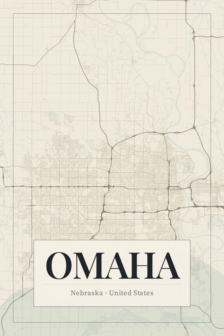 Omaha map poster