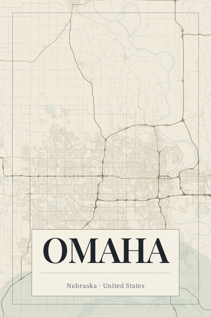 Omaha map poster