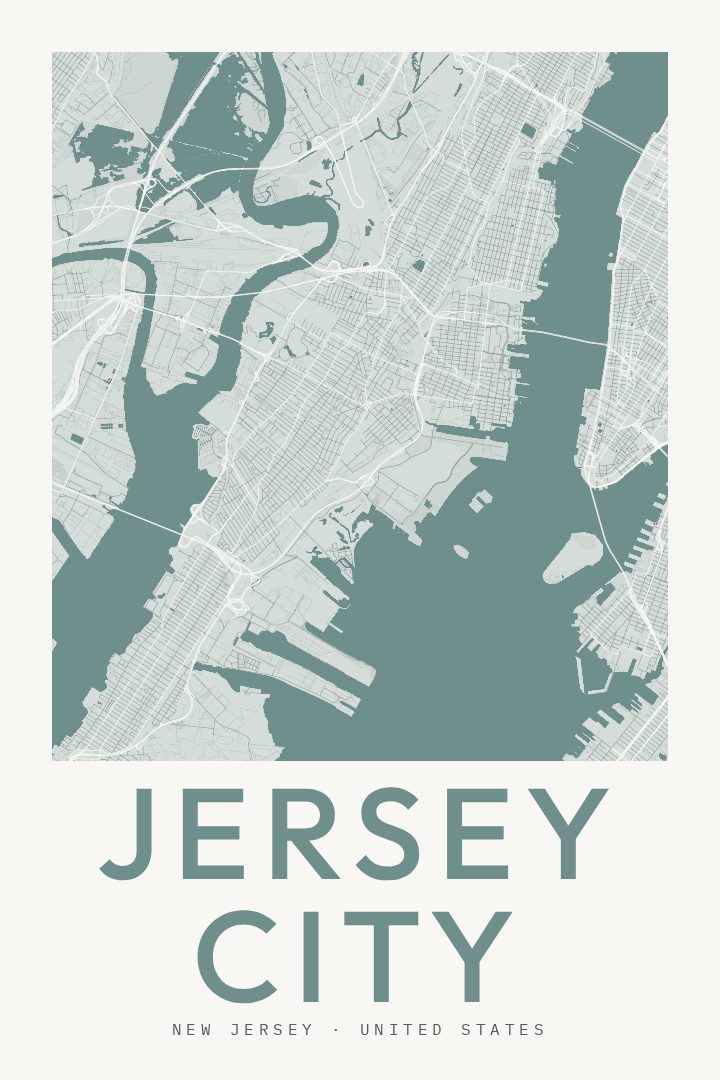 Jersey City map poster