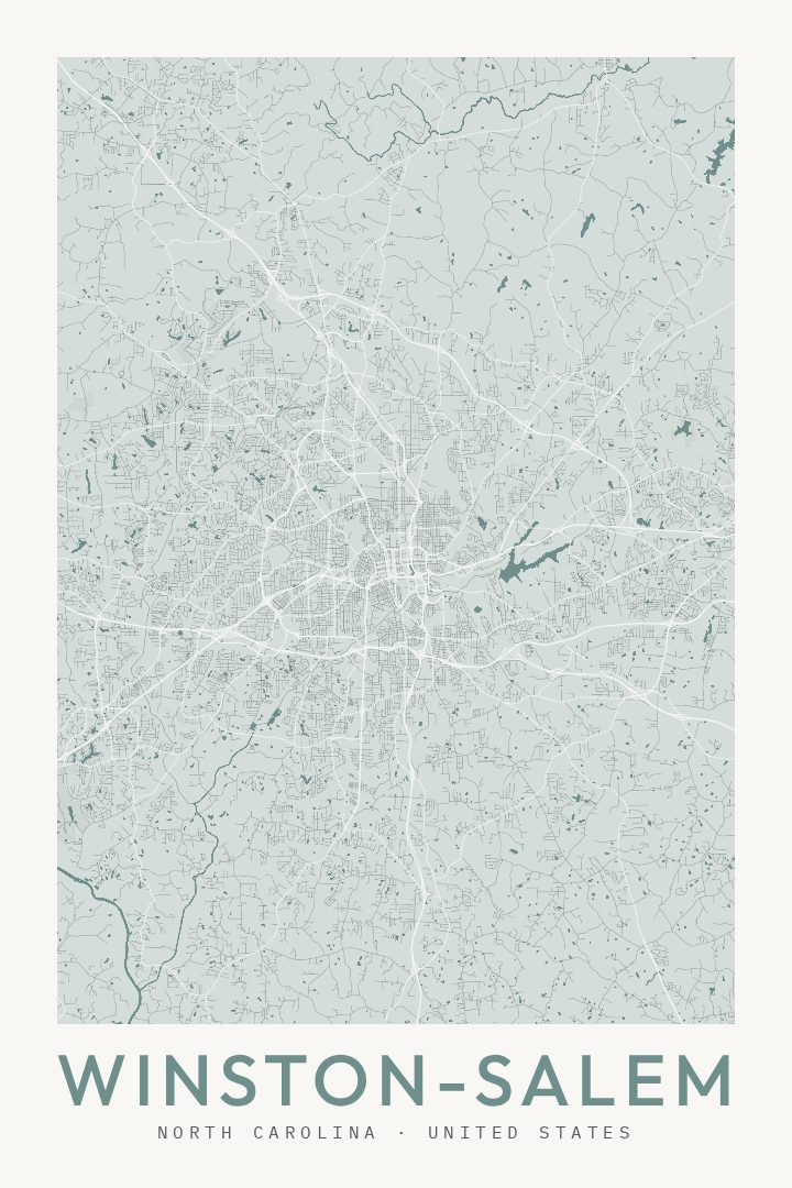 Winston-Salem map poster