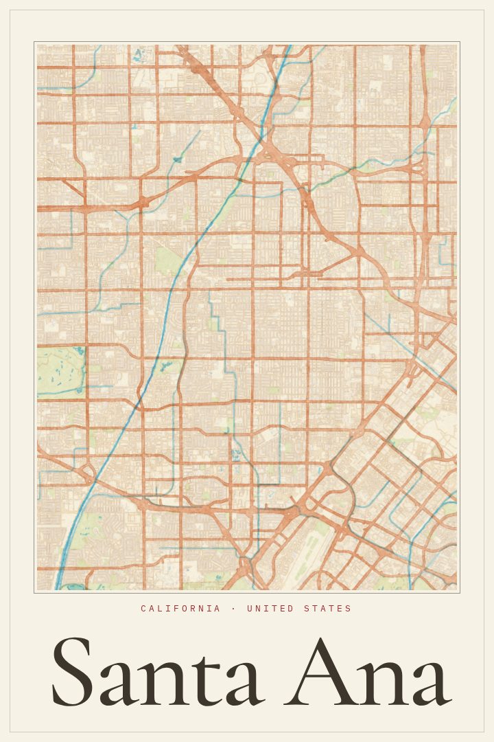 Santa Ana map poster