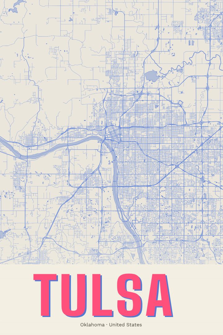 Tulsa map poster