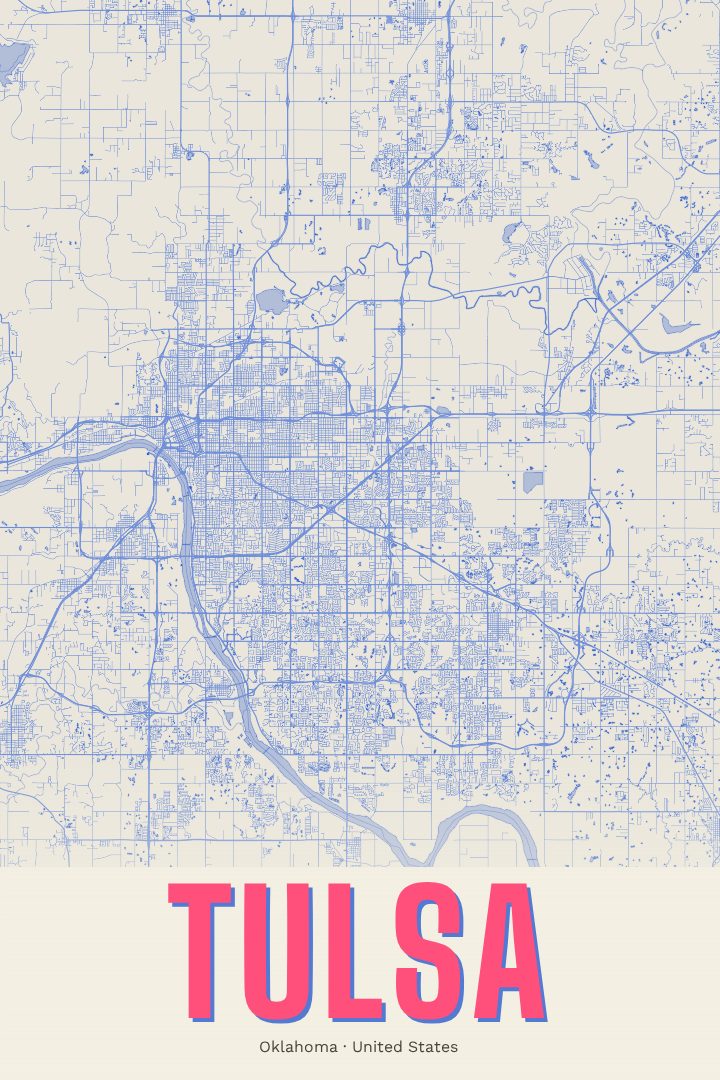 Tulsa map poster