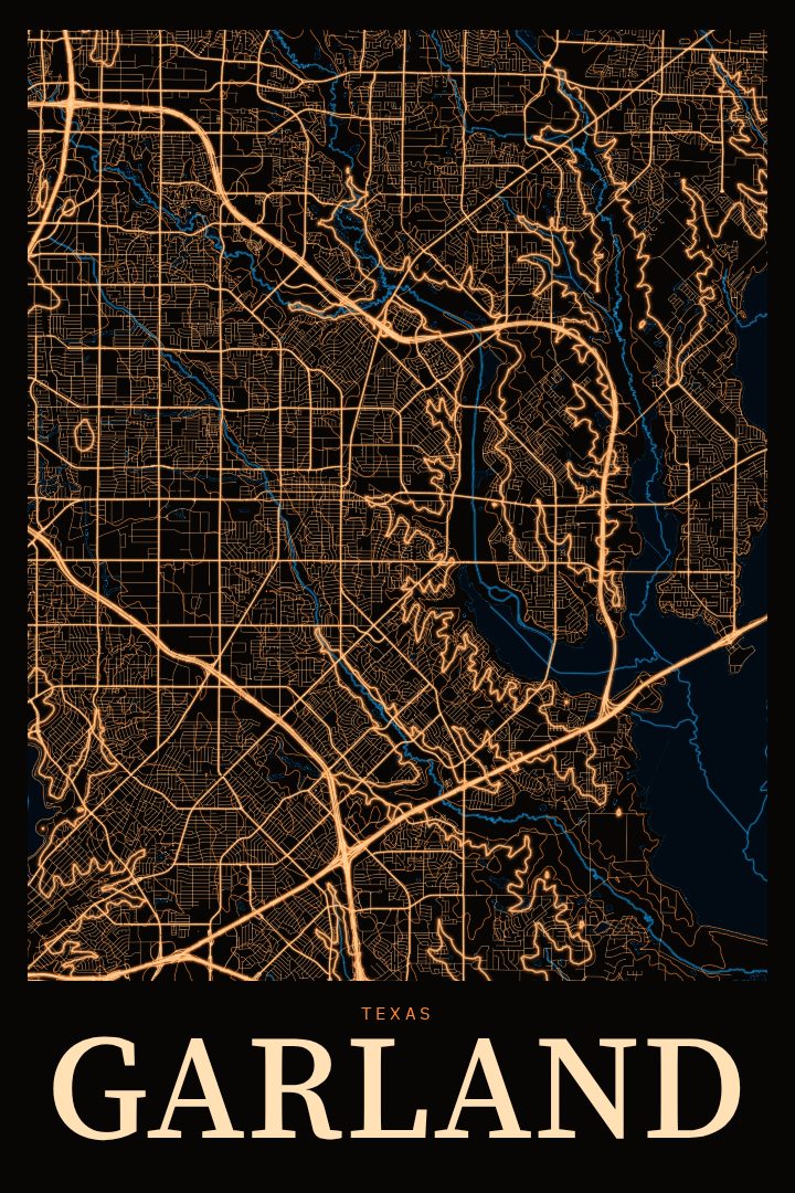 Garland map poster