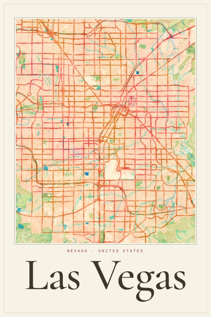 Las Vegas map poster