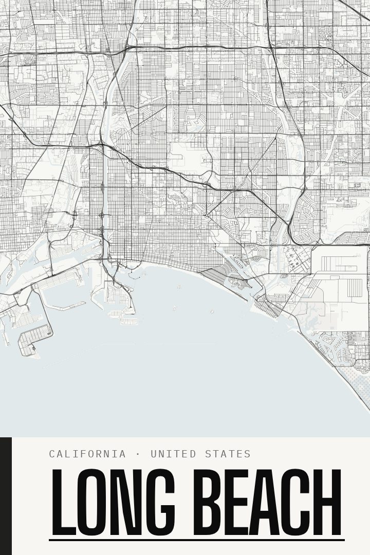Long Beach map poster
