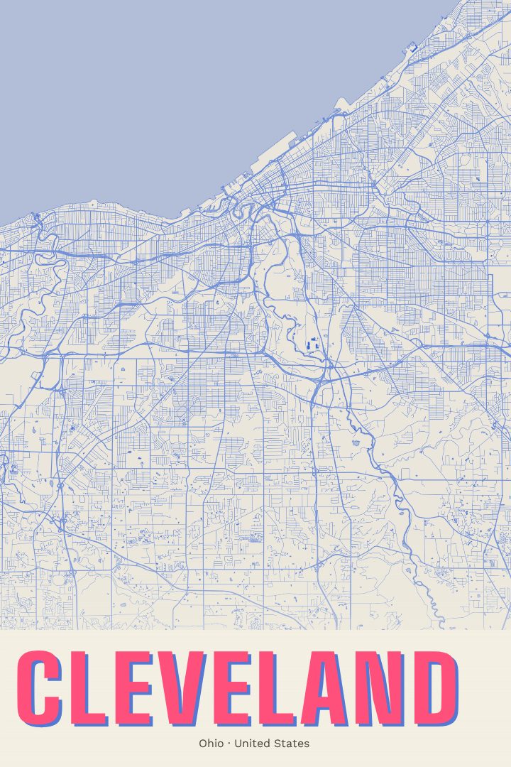 Cleveland map poster