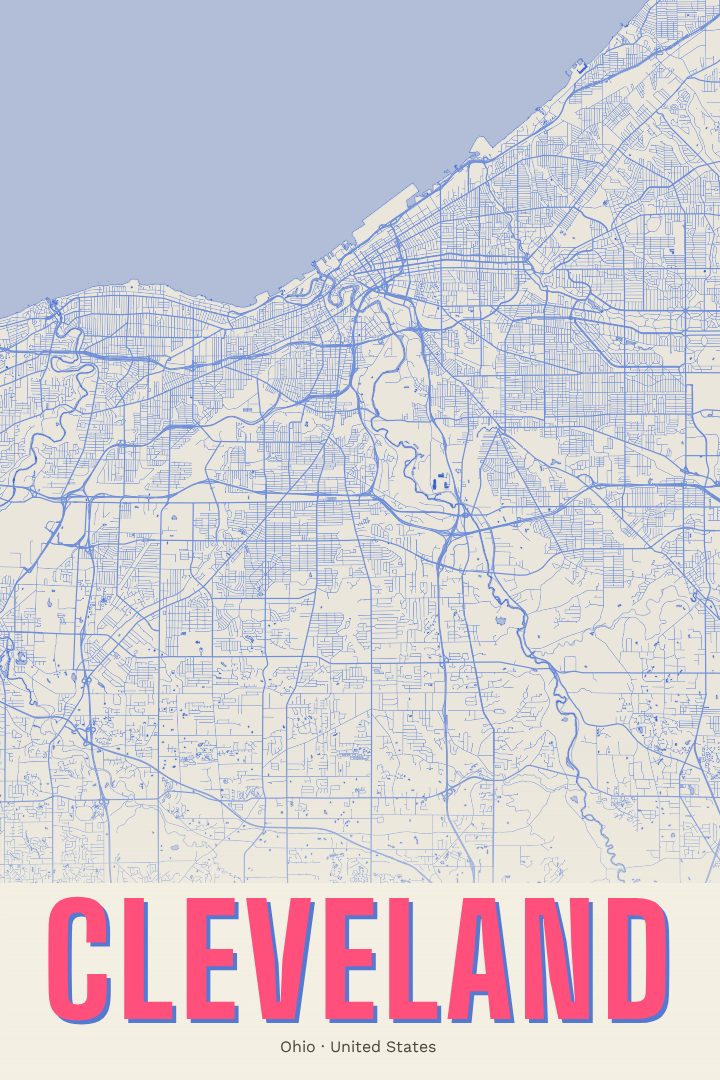 Cleveland map poster