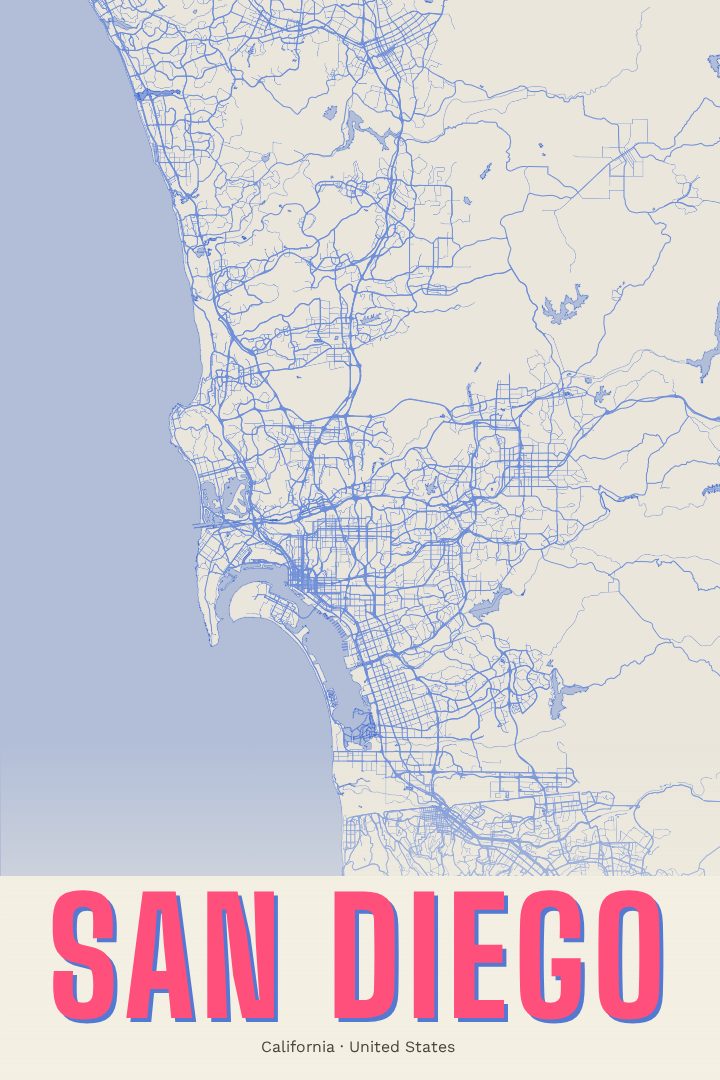 San Diego map poster