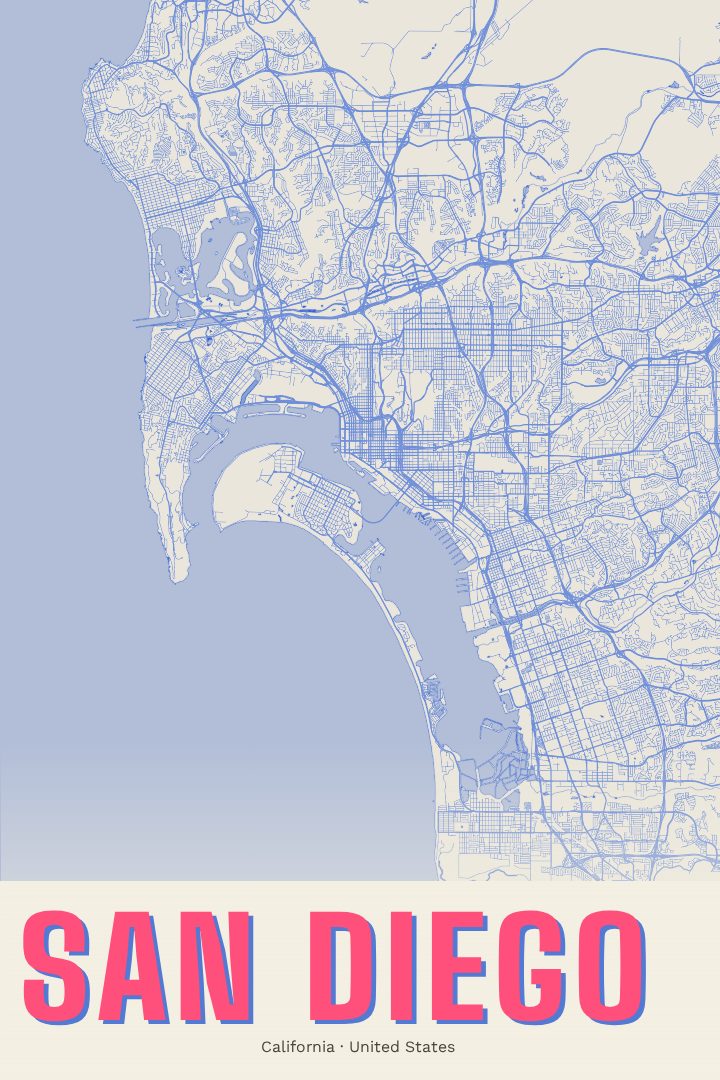 San Diego map poster