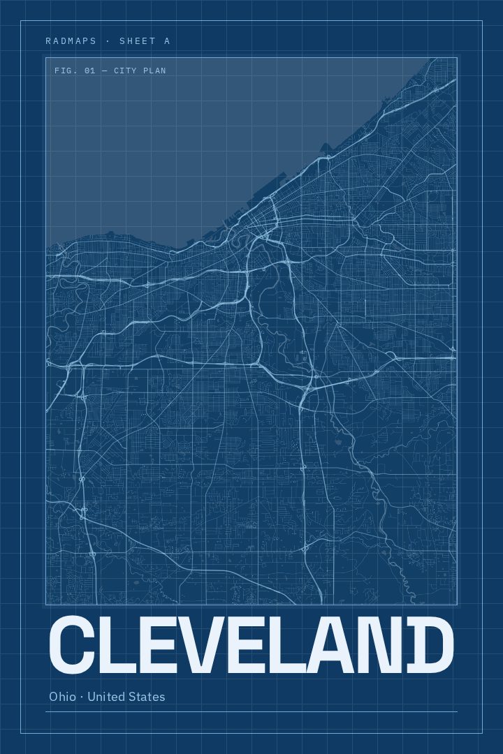 Cleveland map poster