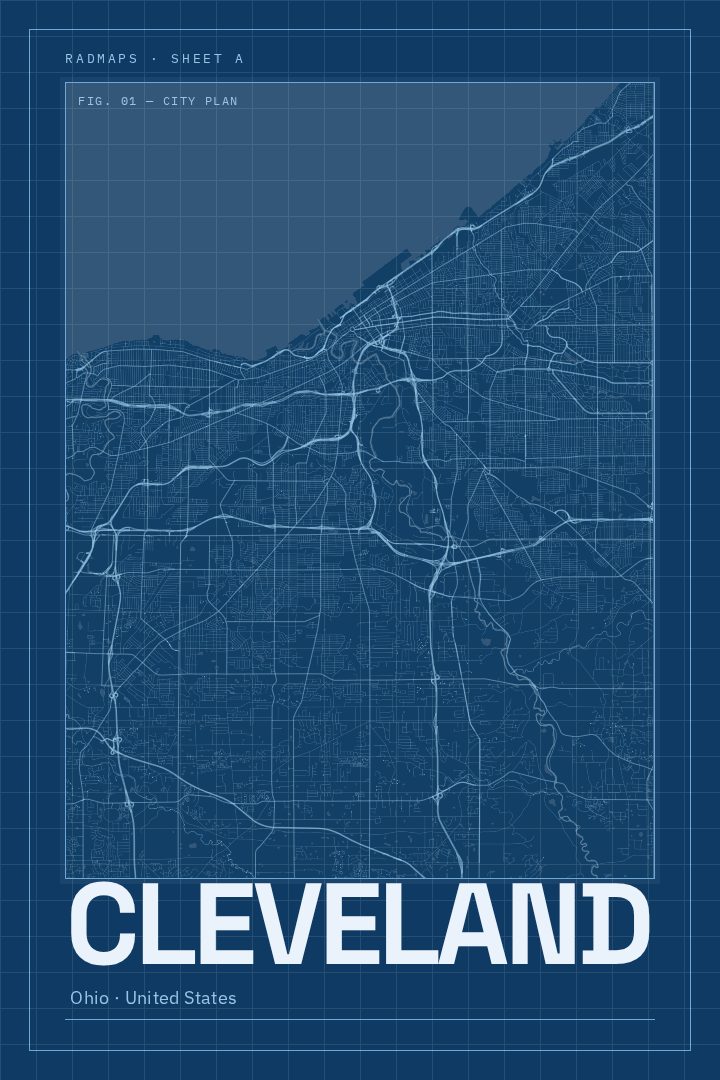 Cleveland map poster